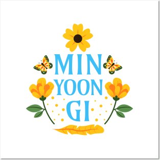 Min Yoongi - Floral Suga BTS Army - Min Yoon-gi Posters and Art